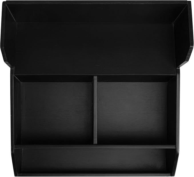 Restaurantware Coffee Cup Organizer 15 x 14.25 x 9.25 Inch Multipurpose Bamboo Condiment Holder Black Countertop Cup and Lid Organizer for Coffee Shops and Office Break Rooms - Image 12