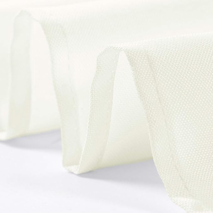 25pcs Polyester Cloth Napkins - 17 x 17 inch Ivory Dinner Washable Napkins with Hemmed Edges for Restaurant/Wedding/Hotel(25,Ivory) - Image 3