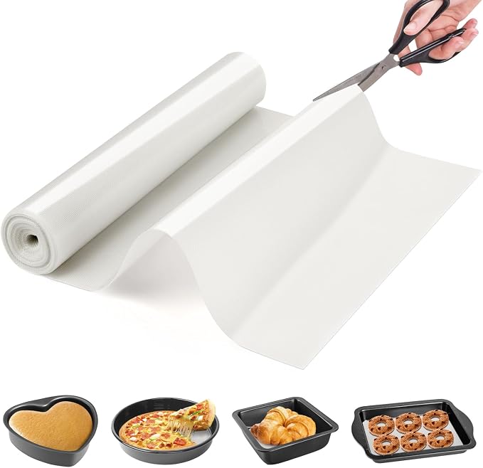 Cut to Size Silicone Baking Mat Roll - Best German Silicone - Non Stick Pastry Dough Rolling Mat, Heat Ressiatnt Air Fryer Freeze Dryer Mat, Non-slip Silicone Pan Liner by GoldeerkitchenBakingAccessoriesTools
