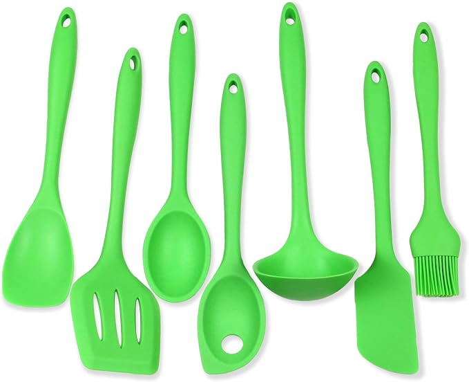 Chef Craft Premium Silicone Kitchen Tool and Utensil Set, 7 Piece, Green by ChefCraft