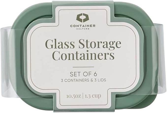 Glass Food Storage Containers with Lids — 6 Piece — 10.5 oz Glass with BPA-Free Leakproof Stackable Lids — Microwave, Oven & Dishwasher Safe — Ideal for Meal Prep & More - Soft Sage - Image 3