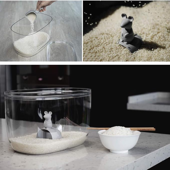 Quary 521712300 Rice Storage Container, Rice Stocker, Includes Measuring Cup, 12.4 lbs (6 kg), Nordic Rice Container & Scoop, Lucky Mouse, 11.8 x 7.3 x 7.9 inches (30 x 18.5 x 20 cm) - Image 2