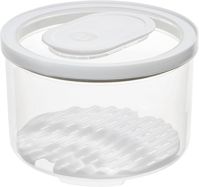 iDesign Round Fridge Produce Bin with Removable Drainage Tray and Lid - Set of 4 - Clear - Image 5