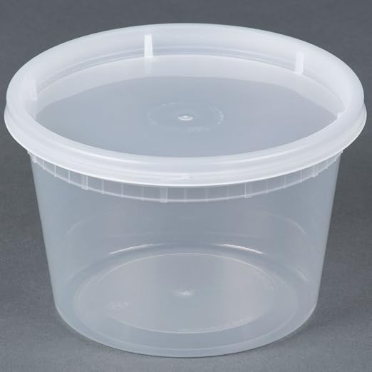Food Storage Containers 16 oz Plastic Deli Containers with Lids, Soup, Meal Prep Containers | BPA Free | Stackable | Leakproof | Microwave/Dishwasher/Freezer Safe by TRiPAK