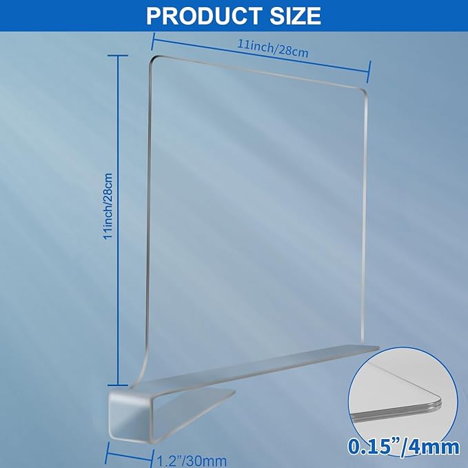 11 Inches Tall [Extra Tall Version] Shelf Dividers for Closet Organization and Storage, 8 Pack Purse Organizer for Closet Acrylic Bookshelf for Organization, Perfect for Sweater Shirts Handbags - Image 2