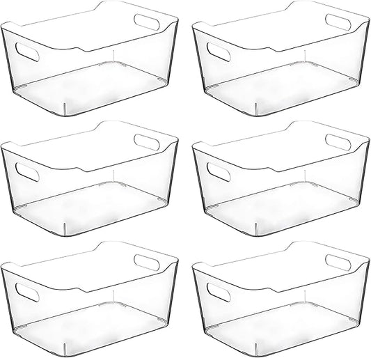 Clear Plastic Storage Bins, Pantry Organizers and Storage Containers, Large Fridge Organizer Bins, Home Kitchen Cabinet Organizer, Medicine Cabinet Bin for Organizing Freezer Closet by CONTROLKITCHEN