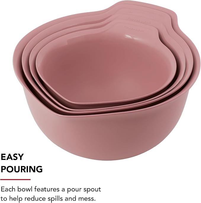 KitchenAid Universal Nesting Plastic Mixing Bowls, Set of 4, 1.5 quart, 2.5 quart, 3.5 quart, 4.5 quart - Image 4