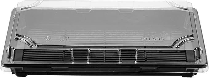 Restaurantware Plastic Sushi Trays 100 Pack of 9.2 x 5.9 x 1.77 Inch With Clear Lids Leak-Resistant Sushi Take Out Boxes Stackable Containers For Grab-And-Go - Image 11