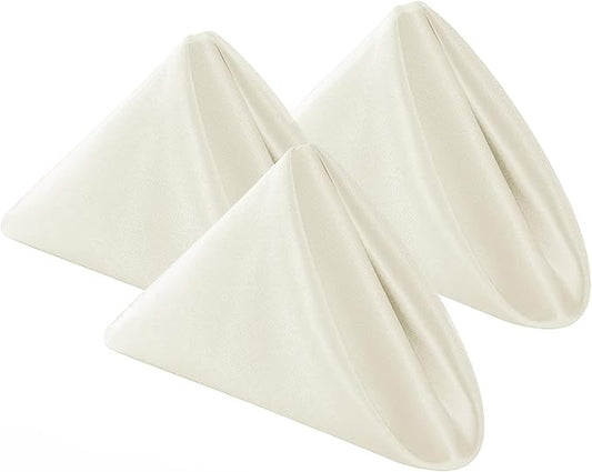 Bailarina Cloth Napkins Set of 40,17x17 inches Dinner Napkins Cloth Washable,Polyester Square Table Cloth Napkin Bulk with Hemmed Edges Ideal for Banquets, Parties and Weddings-Ivory by Bailarina