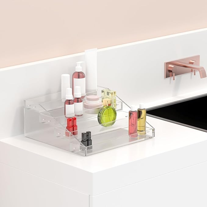 PMMASTO Widen Tiered Spice Rack, Seasoning Organizer, Clear Acrylic Vertical Shelves Can Organizer for Countertop, Cabinet, Pantry, Kitchen Organization and Storage - 4 Tier - Image 3