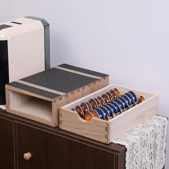 DDYURI Drawer Holder for Coffee Brew - Kitchen Machine Accessories Stand Shelf Countertop - Serve Coffee Station and Pod Capsules Storage Organizer for Home Decor Office Storage Solution CF1D1C-Light - Image 8