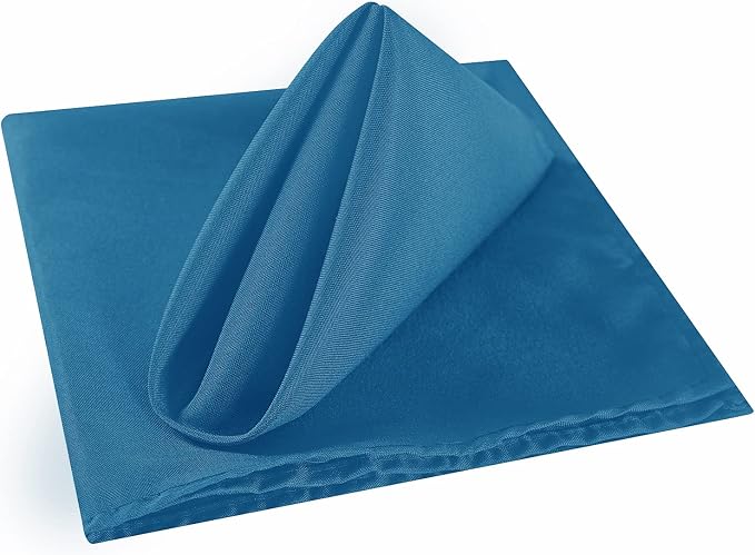 Cloth Napkins 20x20 inch Washable Polyester Dinner Napkins Soft Table Napkins for Wedding Party Dining Banquet(Mediterranean Blue,100PCS) - Image 2