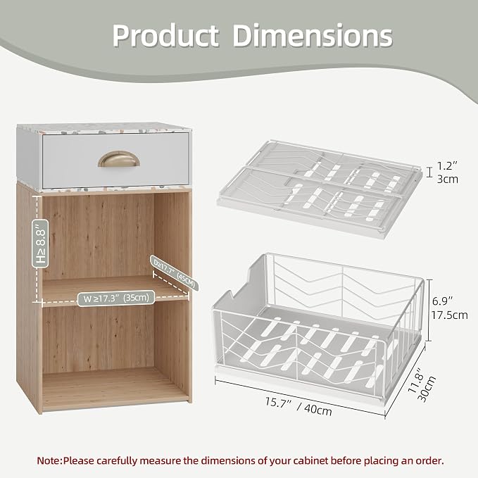 2 Pack Pull Out Cabinet Organizer, Slide Out Drawers for Kitchen Cabinets, Pull Out Drawers Fixed with Adhesive Nano Film, Kitchen Cabinet Organizer, Pantry Organizers,11.8" W X 15.7" D X 6.9" H - Image 2
