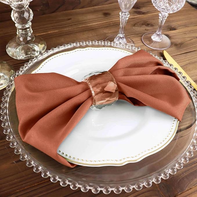 Efavormart Premium Cloth Napkins Set of 50, 17x17 Inch Terracotta Seamless Dinner Napkins, Washable Linen Table Napkin Cloth with Hemmed Edges for Weddings, Party and Banquet - Image 7