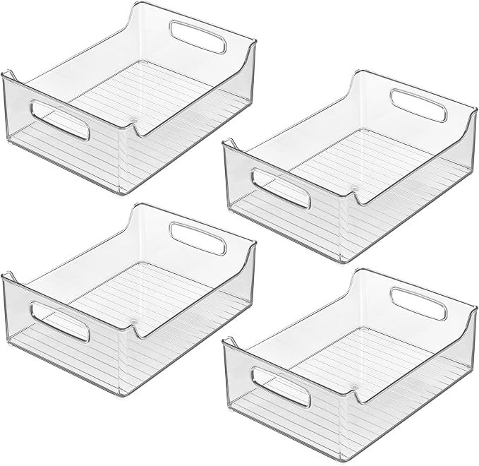 iDesign Stackable Clear Plastic Storage Bin, 4-Pack | Kitchen Organizers, For Fridge, For Cabinet, For Pantry - Image 9
