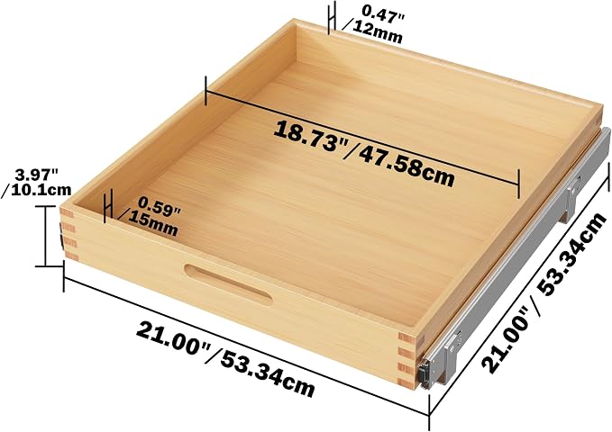 Pull Out Drawers for Cabinets 21"W x 21"D, Farmeless&Farme Cabinet | Full Slide Out Wood Drawer Shelf, Heavy Duty Caddy Pull Out Cabinet Organizer, Base Cabinet Organization for Kitchen, Pantry - Image 2