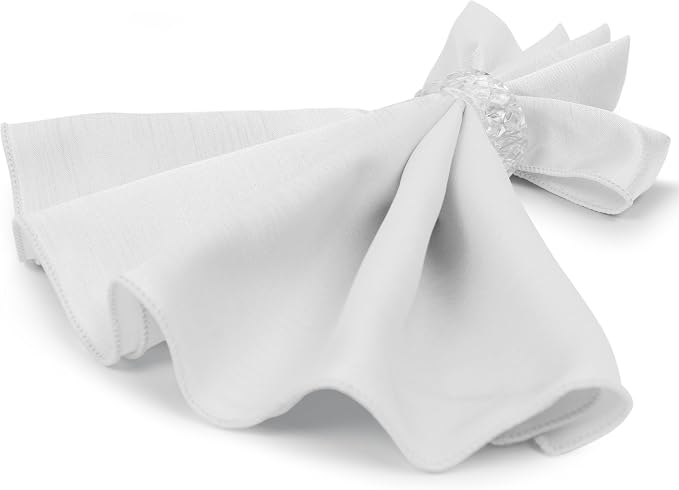 17 x 17-Inch Shantung Satin Cloth Napkins, White Set of 60 | Bulk Case of 5 Dozen, Square, 100% Polyester Fabric, Reversible, Faux Dupioni Silk Reverse Side, Machine Washable - Image 7