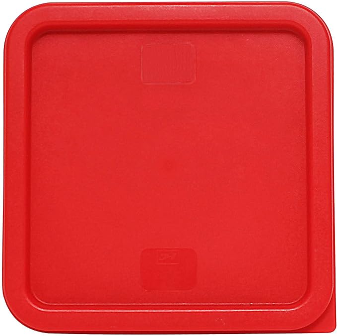 Tiger Chef 4 Pack Food Storage Container with Red Lid Commercial Grade in 8.0 Qt - Square, Clear, Polycarbonate - Image 4