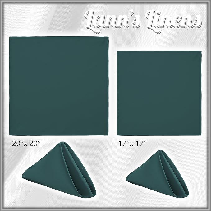 Lann's Linens Set of 144 Cloth Dinner Napkins, 20-inch Polyester Napkins, Washable and Reusable Fabric for Weddings, Hotels, Restaurants, Hunter Green - Image 8