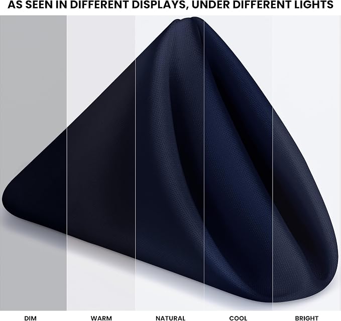 Utopia Home [24 Pack, Navy Blue] Cloth Napkins 17x17 Inches, 100% Polyester | Hemmed Edges, Washable and Reusable Ideal for Parties, Weddings and Dinners - Image 3