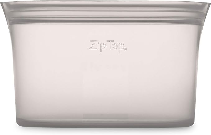 Zip Top Reusable Food Storage Bags | Medium Dish [Gray] | Silicone Meal Prep Container | Microwave, Dishwasher and Freezer Safe | Made in the USA - Image 2