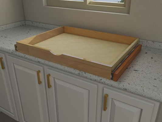 Elysian Slide-Out Tray Organizer, 32" W × 21" D Pull-Out Cabinet Drawer with Full-Extension 35mm Ball-Bearing Rails, Roll-Out Storage Shelf for Kitchen Base Cabinets by Elysian