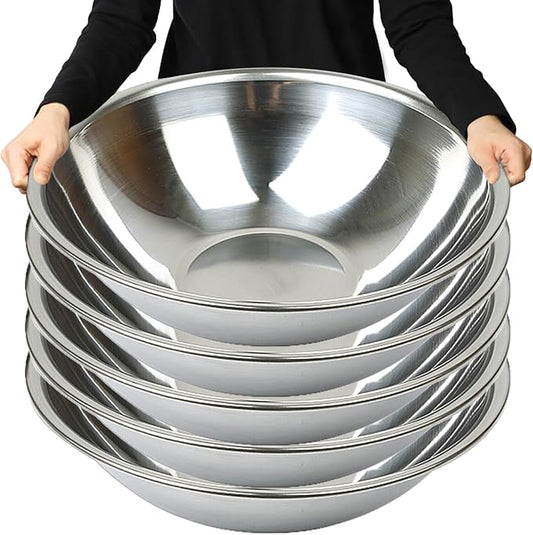 Stainless Steel Mixing Bowl Extra Large, 23-Quart, 20 inch (Diameter), 6.1 inch (Height) Mixing Bowl 20", Set of 5 by Unknown