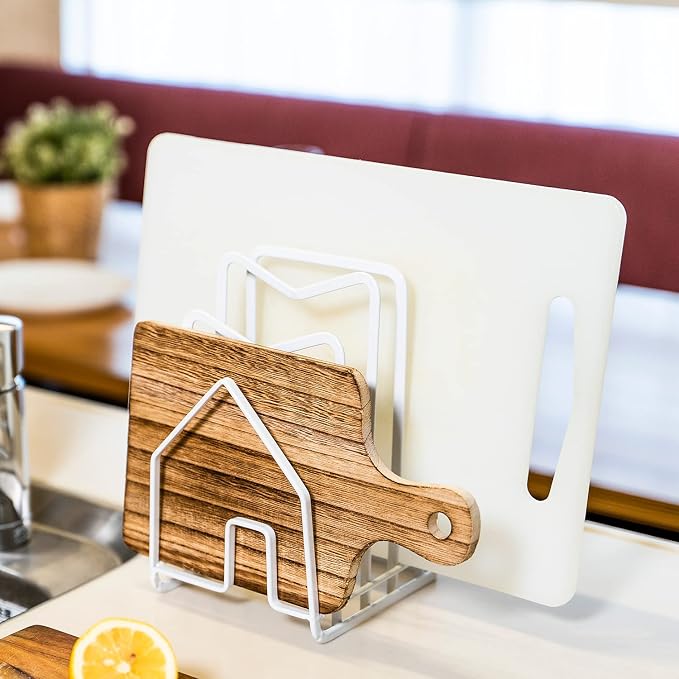 Astro 711-45 Cutting Board Stand, White, Approx. W 4.9 x D 5.7 x H 8.5 inches (12.5 x 14.5 x 21.5 cm), Pot Lid Stand, Cutting Board Rack, Pot Lid Holder - Image 3