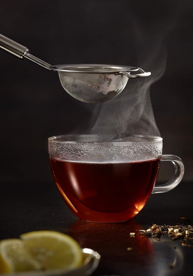 Rösle Stainless Steel Fine Mesh Tea Strainer, Round Handle, 3.2-inch - Image 2