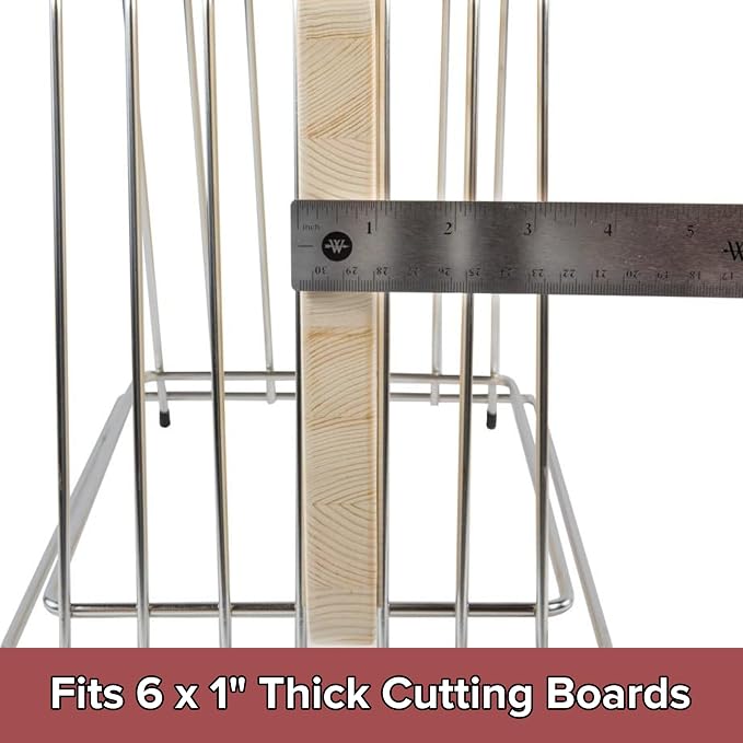 Commercial Cutting Board Rack, Fits 1" Thick Baking Pans and Sheets for Organizer - NSF Stainless Steel, Holds 6 Boards - Image 5