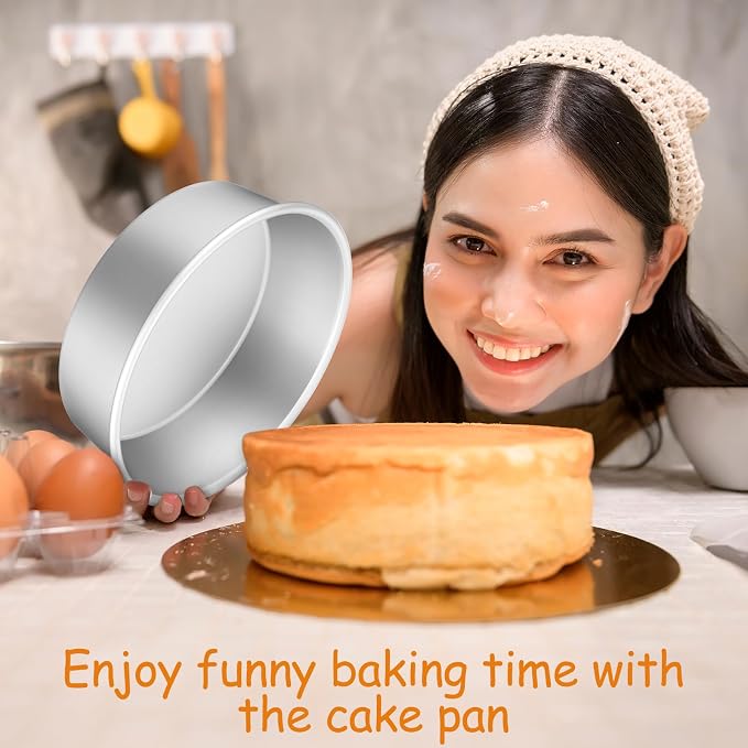 Mumufy 9 Pcs Aluminum Round Cake Pan Set 3-Tiered Non Stick Cake Durable, Even Heating, Rust-Resistant,for Home Party Wedding or Birthday Cakes Baking Supplies 6, 8, 10 inch - Image 4