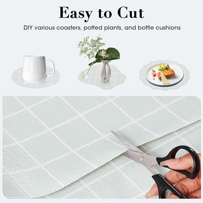 Beautysaid Shelf Liner Non Adhesive Drawer & Cabinet Liner for Kitchen Waterproof Sage Green Shelf Paper for Bathroom & Dress Drawer (12 in x 20 FT) - Image 4