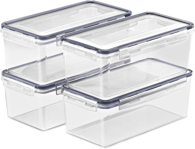 Sorbus Food Storage Containers - Pack of 4 - Air Tight, Four-Way Snap Lids Keeps Food Fresh - Store Cereal, Pasta, Flour, Nuts, Candy - Durable Plastic Kitchen Pantry Bins - Image 5