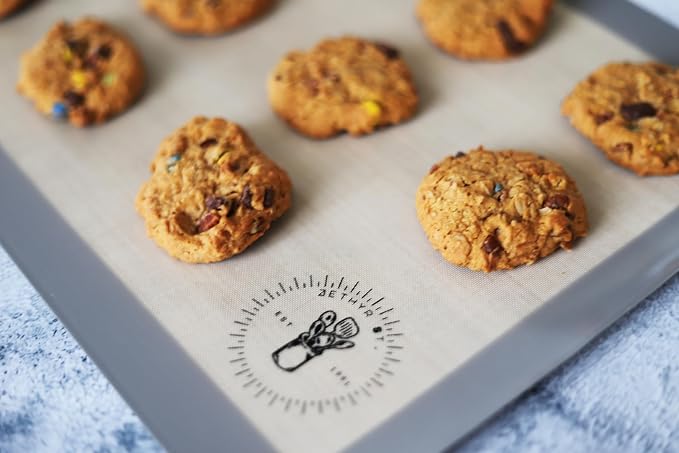 Silicone Baking Mats - 1/2 Sheet Size Baking Sheet Liners, Pack of 4, Gray | Oven Safe, Non-Stick Silicone Baking Sheet Liner, Perfect For Baking Macarons Cookies, Pastry & Cakes, (11.5 X 16.5 in) - Image 3