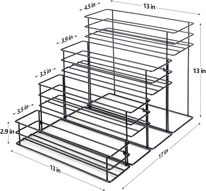 kimilus 16 Bottle Capacity Coffee Syrup Organizer 4 Tier Coffee Syrup Stand Shelf for Coffee Bar Accessories for Coffee Bar Kitchen Small Wine Rack for Bar Family Storage for Syrup Wine Dressing - Image 2