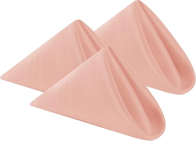 Cloth Napkins 17x17 inch Washable Polyester Dinner Napkins Soft Table Napkins for Wedding Party Dining Banquet(Dusty Pink,50PCS) by Cupuamon