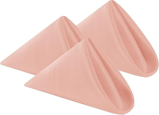 Cloth Napkins 20x20 inch Washable Polyester Dinner Napkins Soft Table Napkins for Wedding Party Dining Banquet(Dusty Pink,100PCS) by Cupuamon
