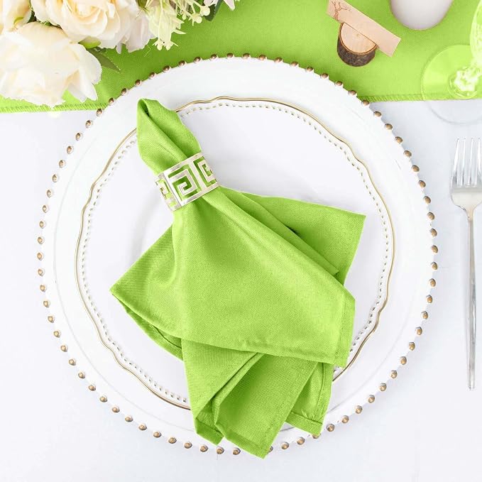 Efavormart Premium Cloth Napkins Set of 100, 17x17 Inch Lime Green Violet Seamless Dinner Napkins, Washable Linen Table Napkin Cloth with Hemmed Edges for Weddings, Party and Banquet by efavormart
