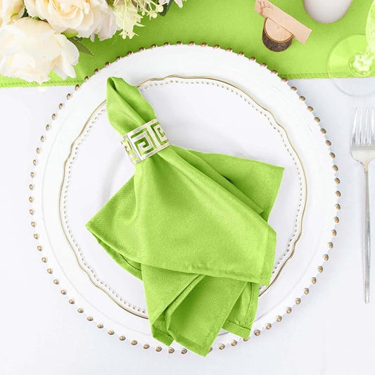 Efavormart Premium Cloth Napkins Set of 50, 17x17 Inch Lime Green Violet Seamless Dinner Napkins, Washable Linen Table Napkin Cloth with Hemmed Edges for Weddings, Party and Banquet by efavormart