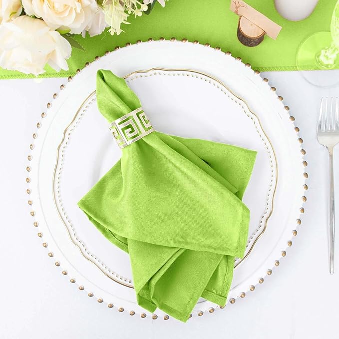 Efavormart Premium Cloth Napkins Set of 10, 17x17 Inch Lime Green Violet Seamless Dinner Napkins, Washable Linen Table Napkin Cloth with Hemmed Edges for Weddings, Party and Banquet by efavormart