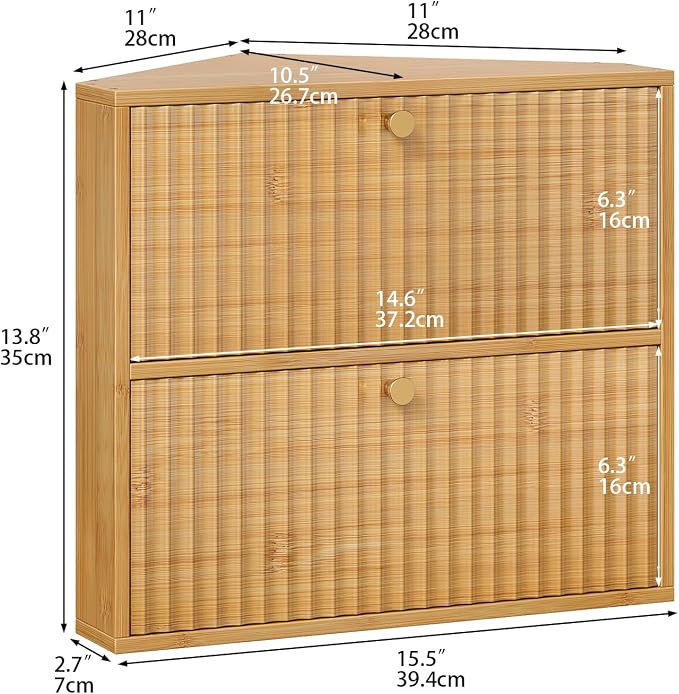 Trironsun Corner Bread Box for Kitchen Countertop Bamboo Two Layer Large Capacity Bread Storage Bin Vintage Storage for Homemade Bread (Natural Bamboo) - Image 5