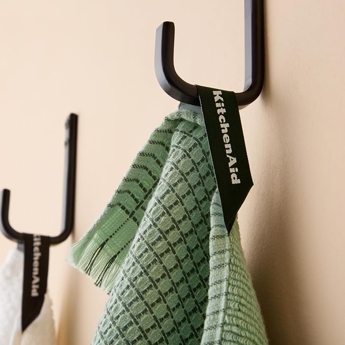 KitchenAid Gourmet Series Gridlines Kitchen Towels 3-Pack Set, 100% Cotton Absorbent, Pistachio Green, 18"x28" - Image 3