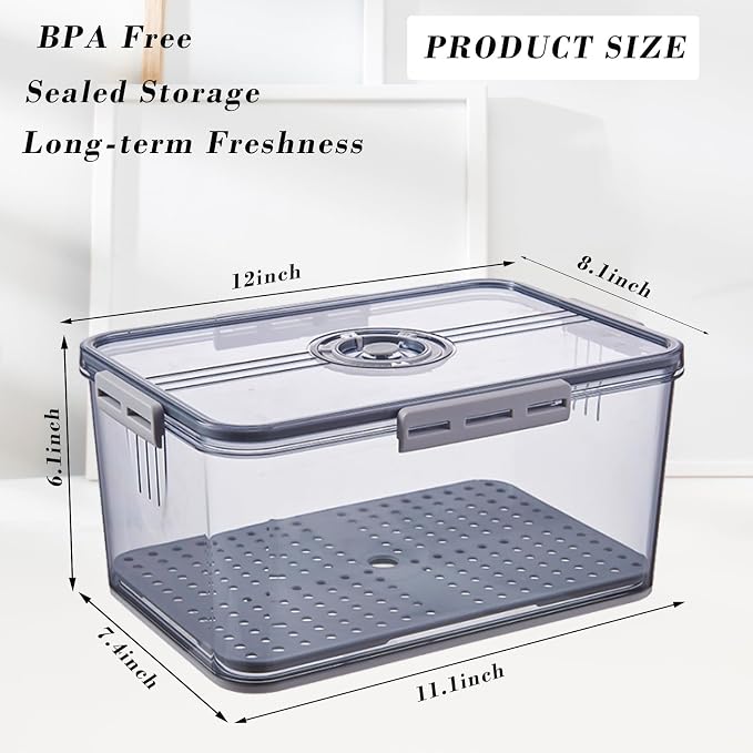Bread Box Bread Boxes with Lid for Kitchen Counter, Airtight Loaf Bread Storage Container,Large Time Recording Bread Keeper for Homemade Bread, Toast, Bagel, Donut and Cookies ,Not dishwasher safe - Image 3