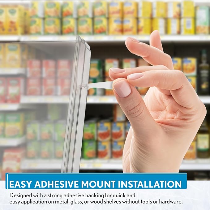 Shelf Dividers, 50 Pack, 3" x 17-9/16", Retail Shelf Organization, Product Separators, Clip Strip - Image 5