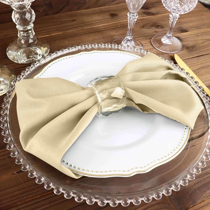 Efavormart Premium Cloth Napkins Set of 100, 17x17 Inch Beige Violet Seamless Dinner Napkins, Washable Linen Table Napkin Cloth with Hemmed Edges for Weddings, Party and Banquet - Image 7