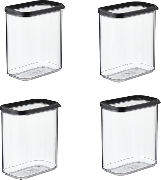 MEPAL Modula Storage Containers Economy Set 1500 ml Black Edition Storage Container Ideal for Storing Dry Food by MEPAL