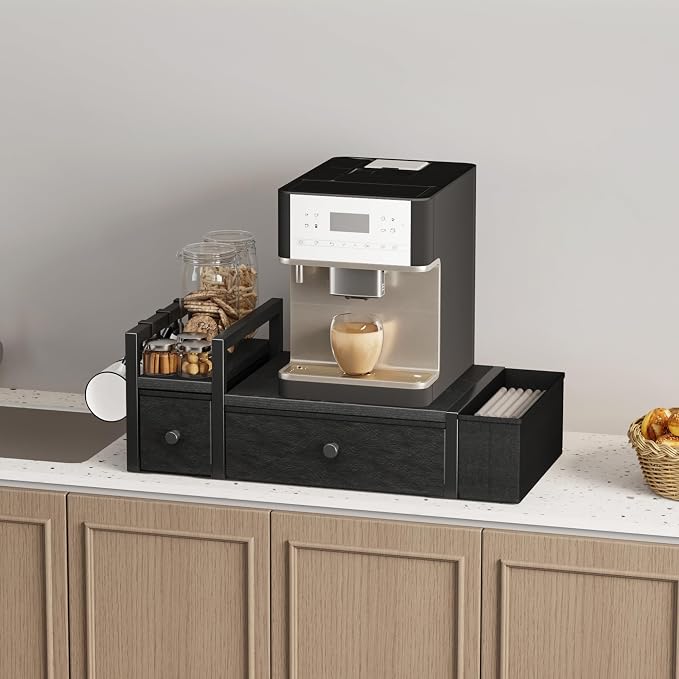 Homeiju Coffee Pod Drawers - K Cup Organizer, Nespresso Pods Holder with Mug Rack, Coffee Holder for Countertop, 52 Capacity Pods, Suitable for Kitchens, Offices and Coffee Bars(Black) - Image 4