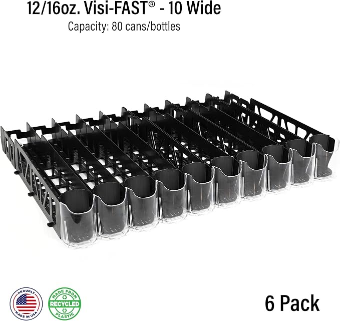 Drink Organizer for Fridge – Visi-Fast Push Dispenser, 12/16oz, 6-Pack - Image 9