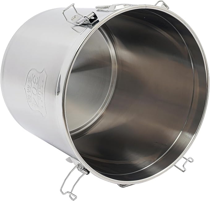 DYNAMI 12.7Gal 304 Stainless Steel Rice Storage Container,Extra Large Food Grade Canister,40-90Lbs Sealed Rice Bucket with Airtight Lid and Locking Buckle,for Rice, Flour, Grain (48L) - Image 5