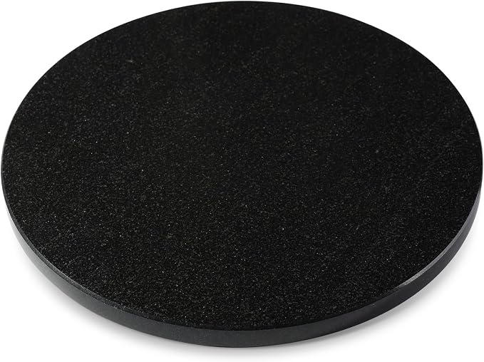 Black Marble Lazy Susan for Kitchen Counter, 16'' Marble Turntable for Dinning, Lazy Susan Organizer for Cabinet, Serving Rotation Spinning Tabletop Organizer Swiveling, Spice Rack Storage by Koville